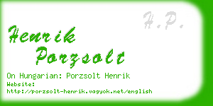 henrik porzsolt business card